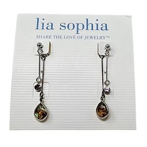 Lia Sophia Jewelry - Dangles Pierced Earrings - "Mystify" - Genuine Abalone